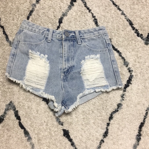 High Waisted Denim Shorts - Picture 1 of 2